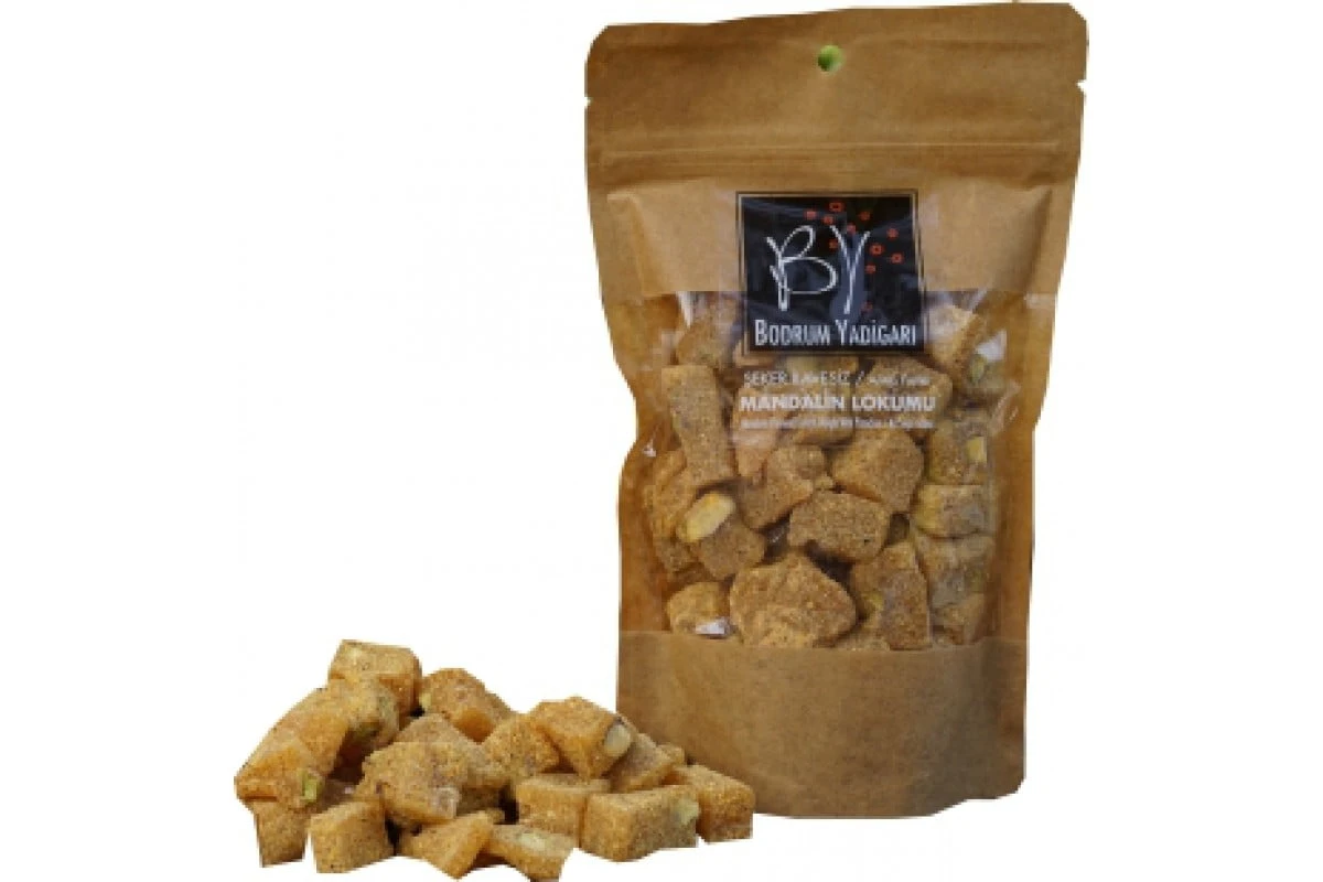 Bodrum Yadigarı Şeker İlavesiz Antep Fıstıklı Mandalin Küpleri 200 Gr