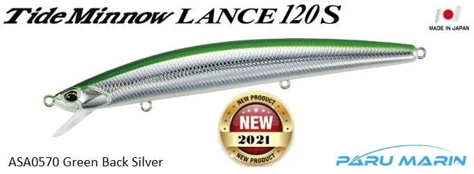 Duo Tide Minnow Lance 120s Asa0570 Green Back Silver