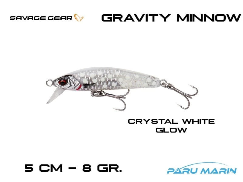 Savage Gear Gravity Minnow 50mm. 8gr. Crystal White Glow