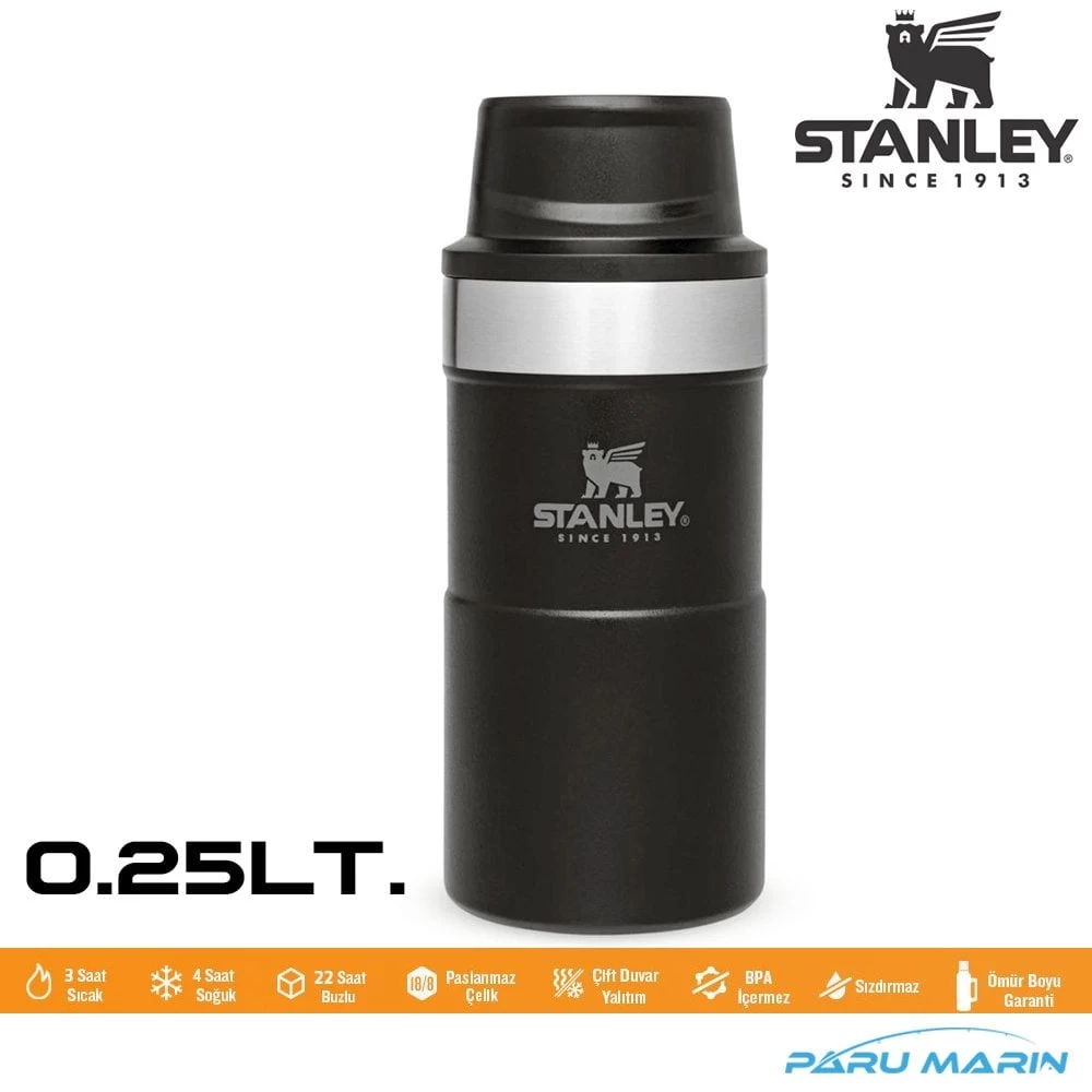 Stanley Klasik Trigger-action Termos Bardak 0.25lt. Sİyah