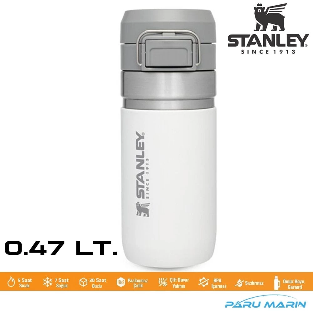 Stanley Go Quick Flip Paslanmaz Çelik Termos 0.47lt. Beyaz