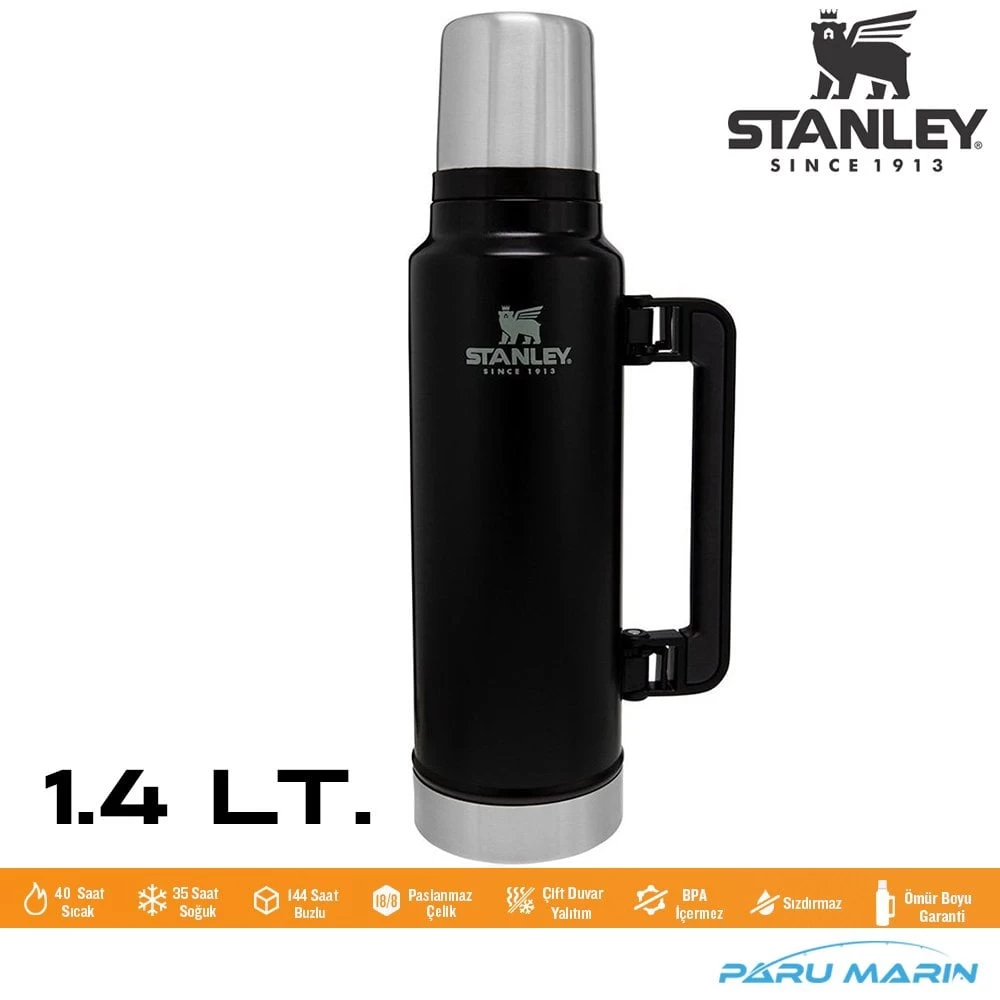 Stanley Legendary Klasik Vakumlu Paslanmaz Çelik Termos 1.4lt. Sİyah