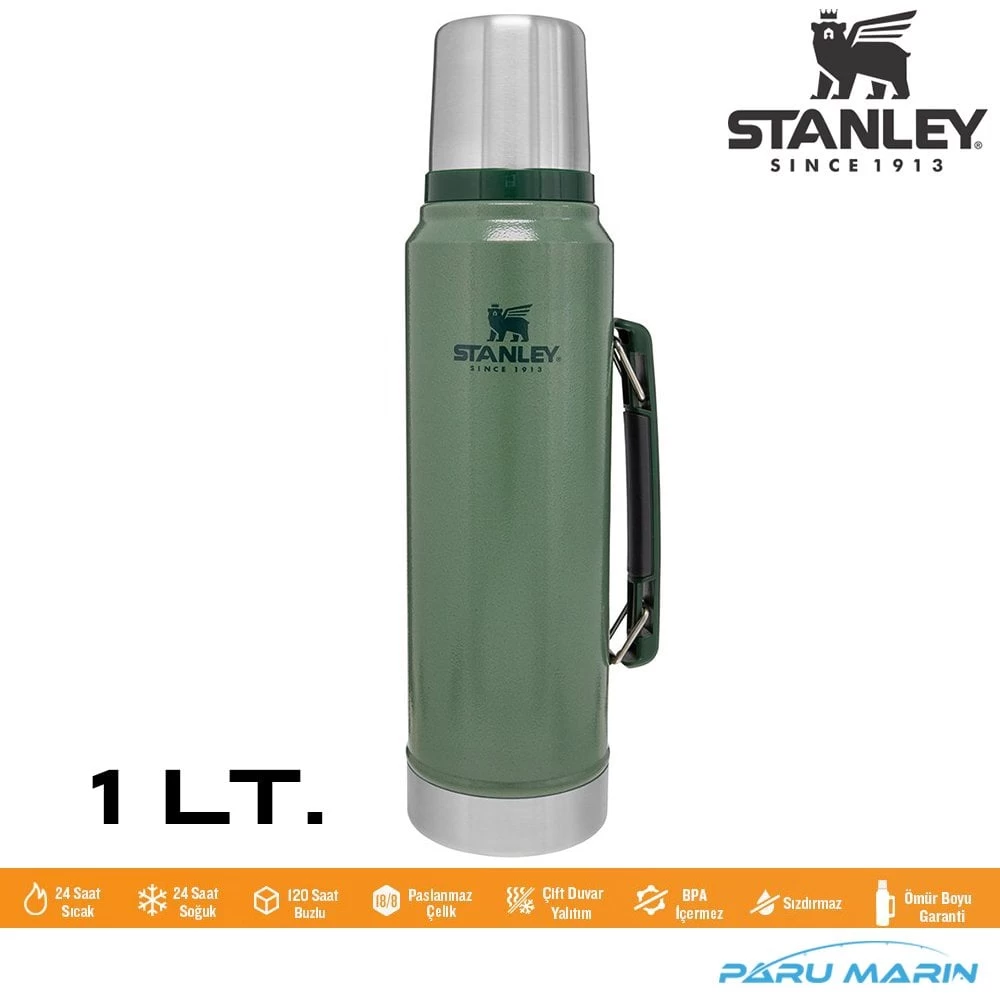 Stanley Legendary Klasik Vakumlu Paslanmaz Çelik Termos 1lt. YeŞİl