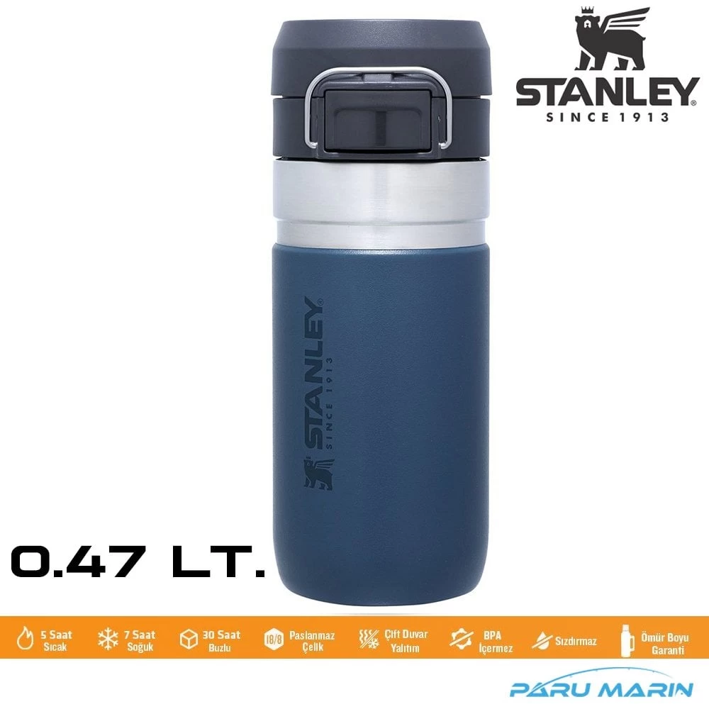 Stanley Go Quick Flip Paslanmaz Çelik Termos 0.47lt. Koyu Mavİ