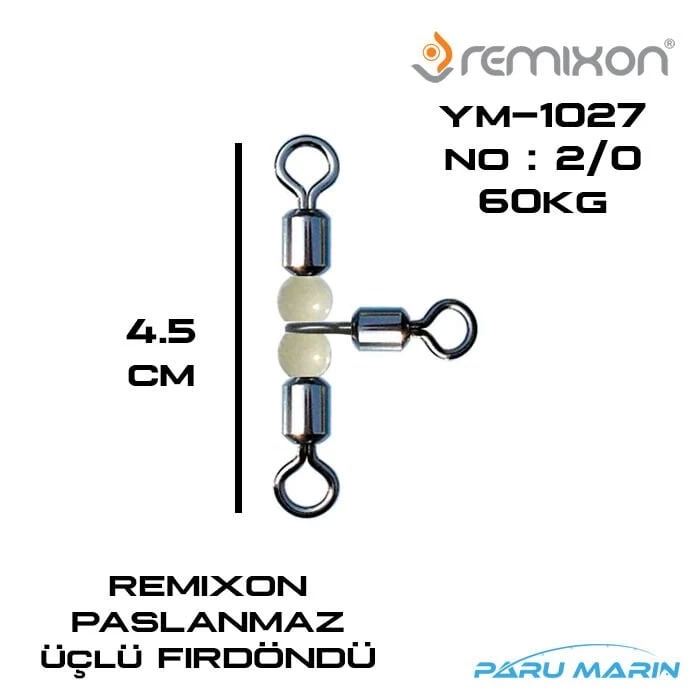 Remixon Ym-1027 Bilyalı Üçlü Fırdöndü No:2/0 60kg.