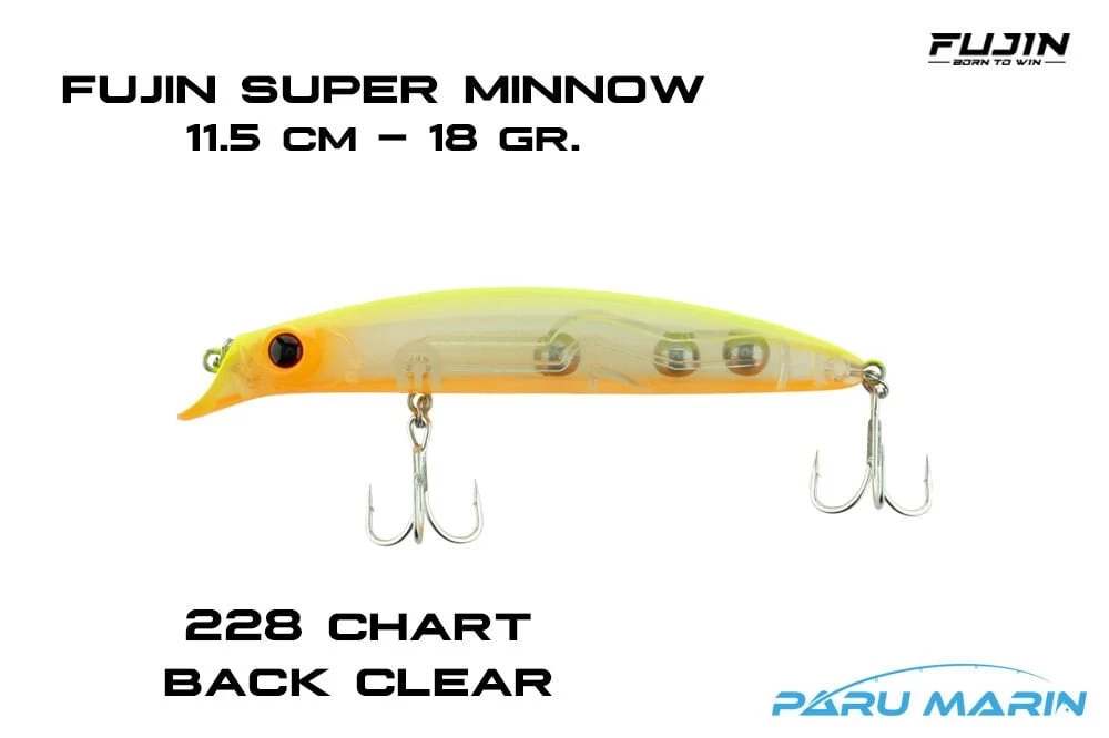 Fujin Super Minnow 11.5cm 18gr Maket Balık 228 Chart Back Clear