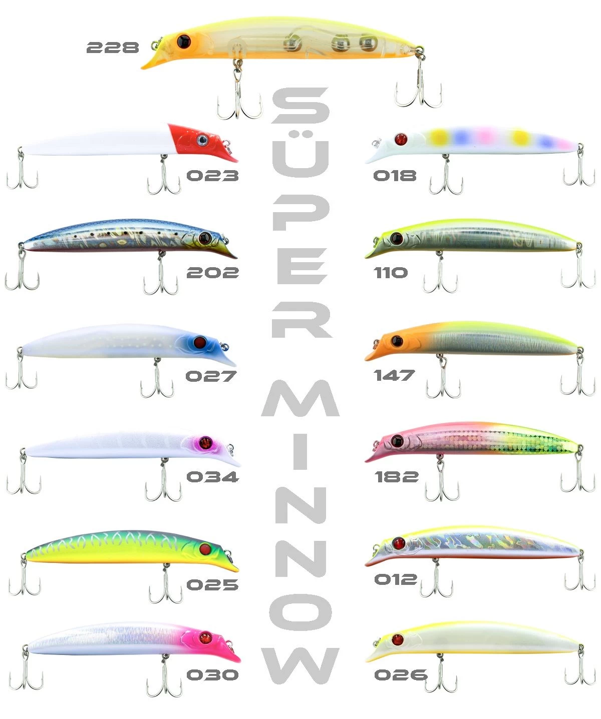 Fujin Super Minnow 11.5cm 18gr Maket Balık 228 Chart Back Clear