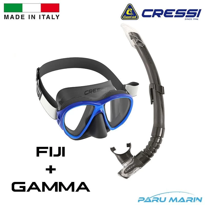 Cressi Combo Fiji + Gamma Dalış Seti Black Blue