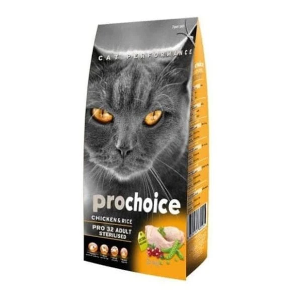 Prochoice Pro 32 Tavuk Ve Prinçli Kısırlaştırılmış Kedi Maması 15 Kg