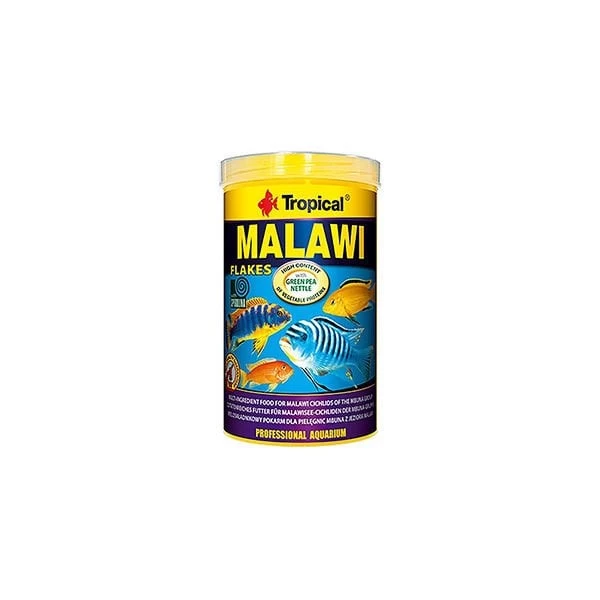 Tropical Malawı Flakes Malawı Cichlid Balıkları Için Pul Balık Yemi 1000 Ml 200 Gr