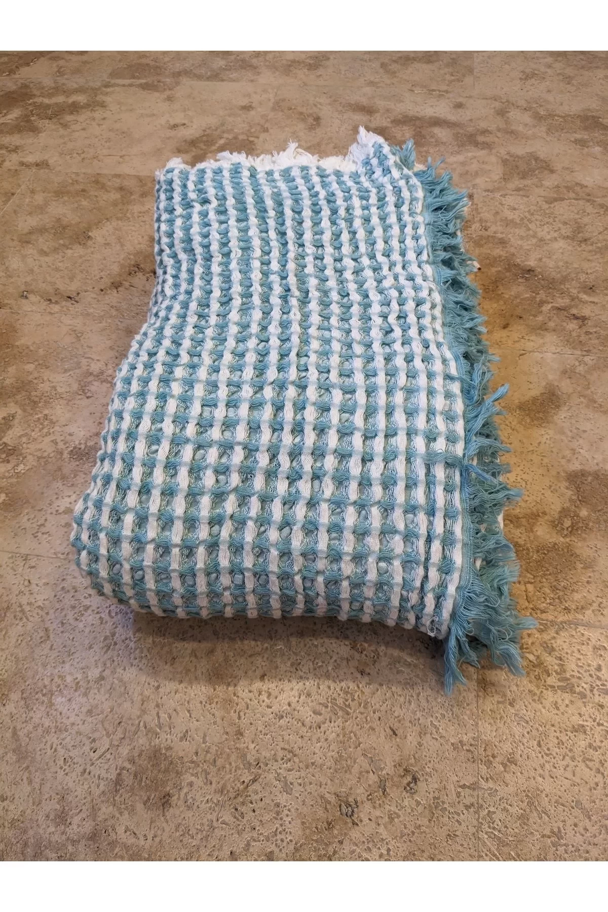 Kalın Waffle Pike Su Yeşili-beyaz