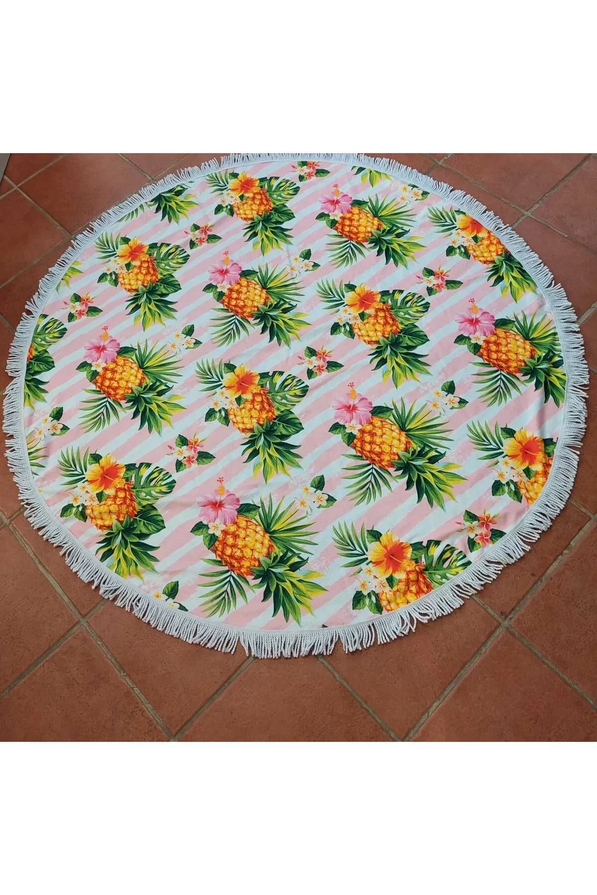 Yuvarlak Plaj Havlusu Ananas 150cm