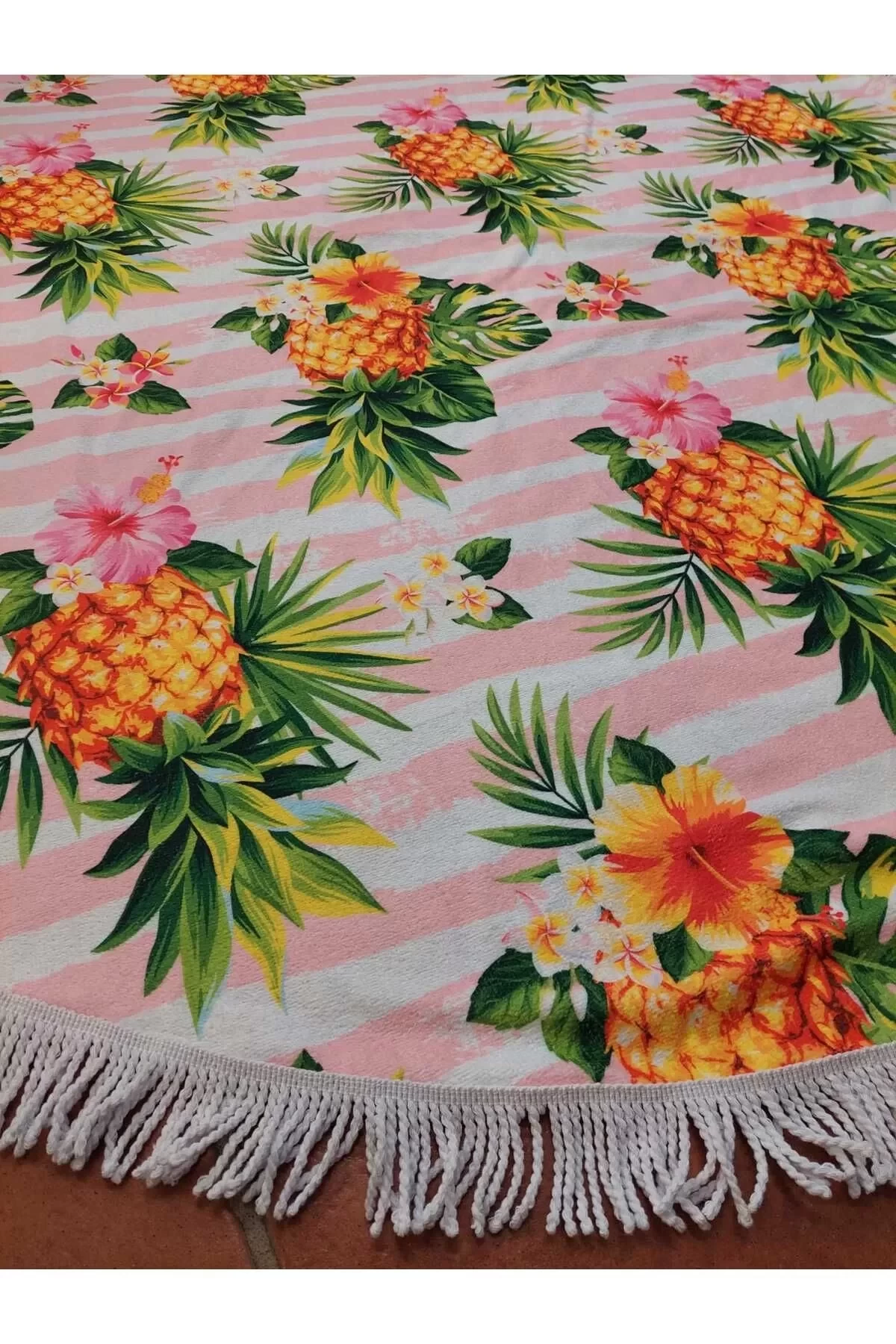 Yuvarlak Plaj Havlusu Ananas 150cm