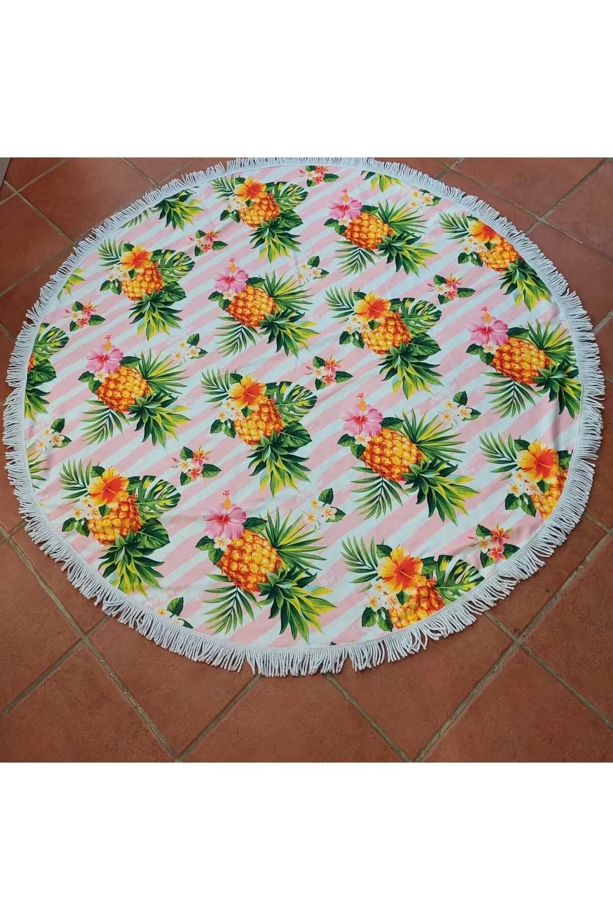 Yuvarlak Plaj Havlusu Ananas 150cm