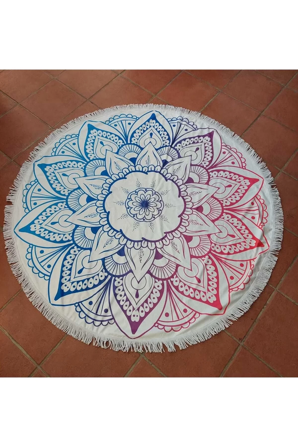 Yuvarlak Plaj Havlusu Mandala 150cm