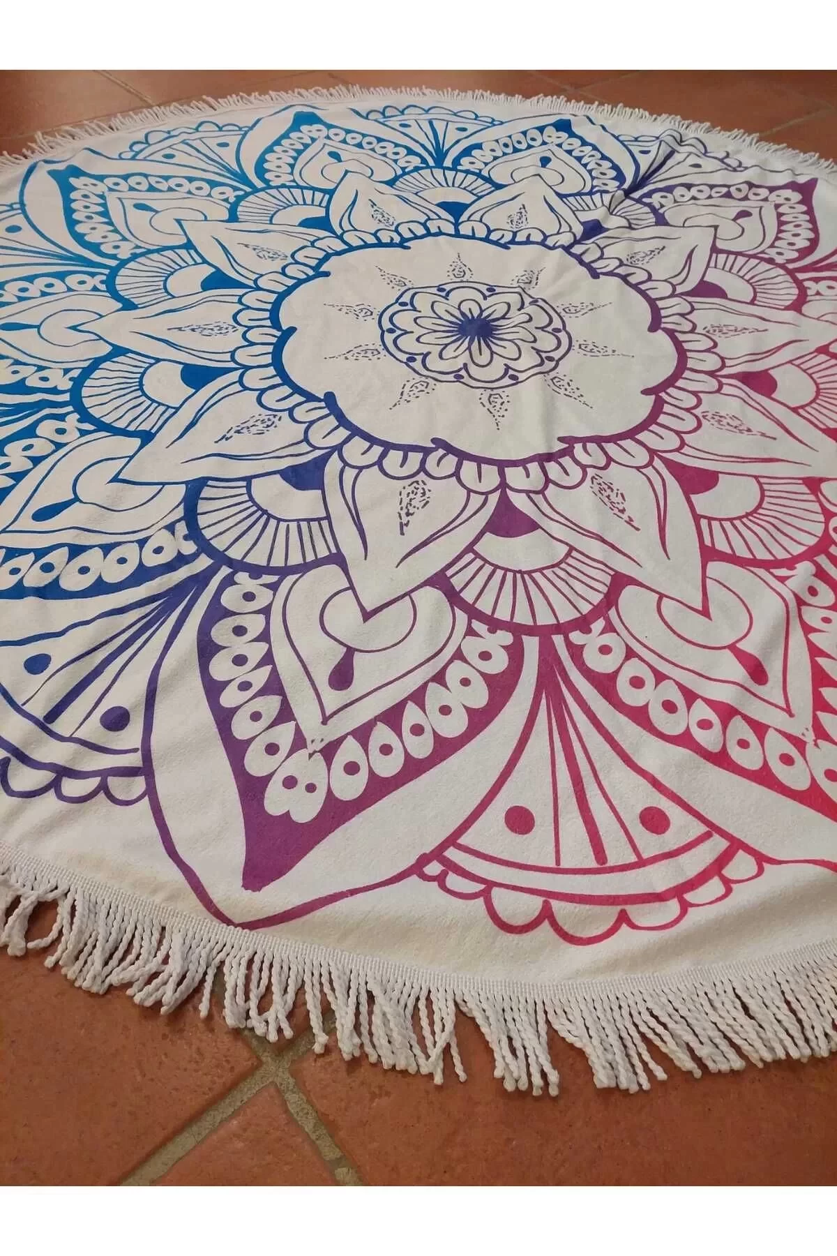 Yuvarlak Plaj Havlusu Mandala 150cm