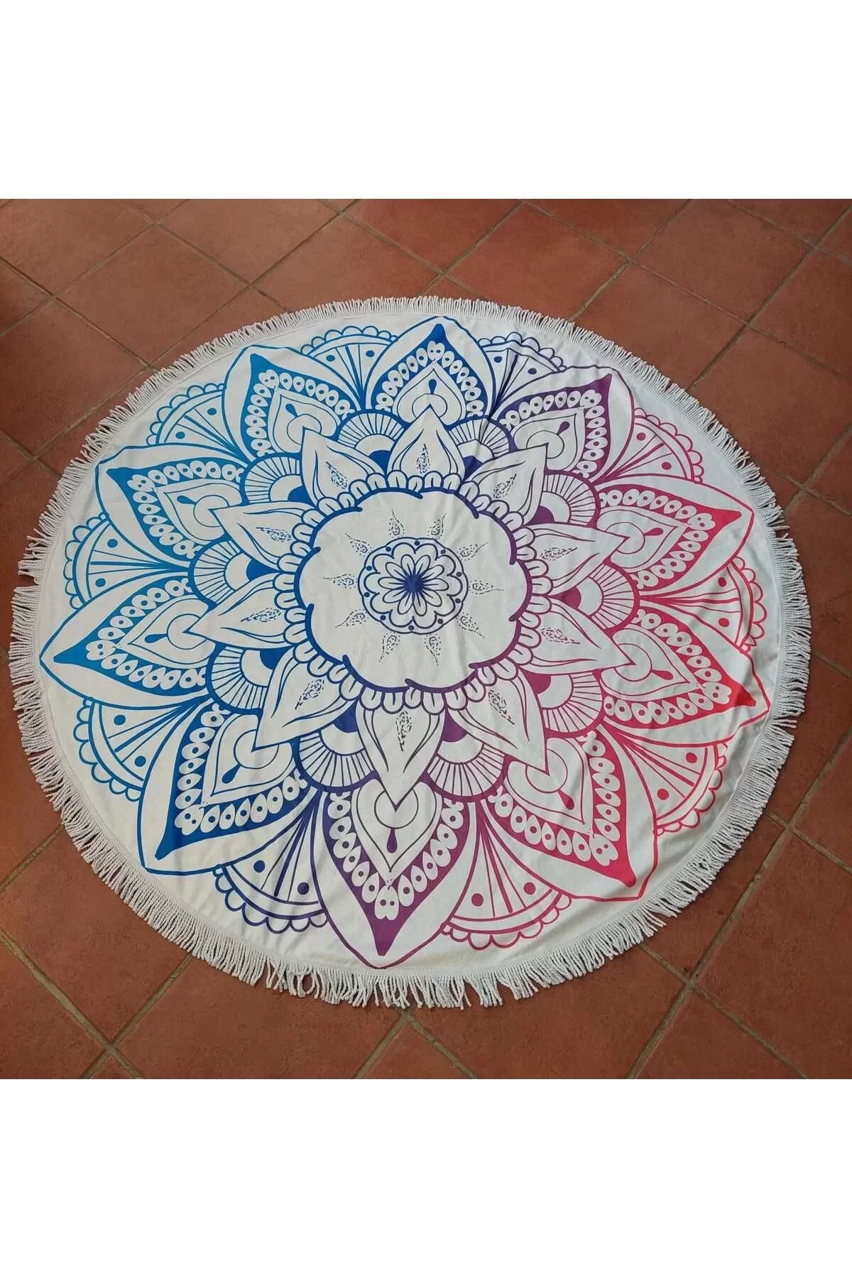 Yuvarlak Plaj Havlusu Mandala 150cm