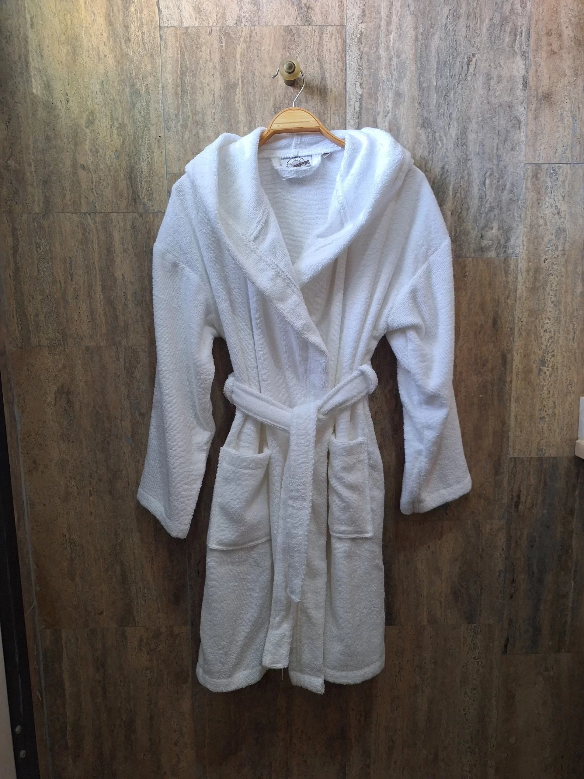 Kapüşonlu Çocuk Bornozu 10-12 Yaş, Beyaz, %100 Pamuk , Emiciliği Yüksek