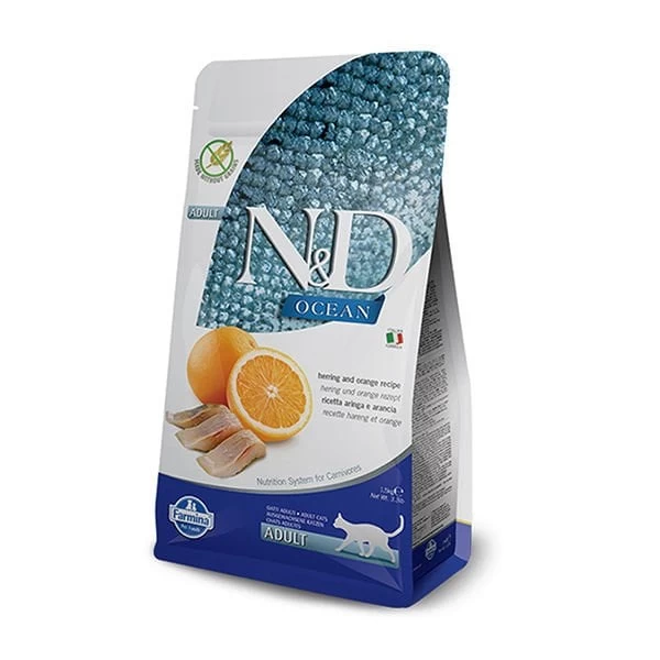 Nd Ocean Ringa Balık Ve Portakallı Yetişkin Kedi Maması 1.5 Kg