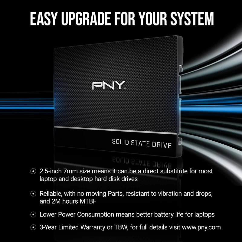 Pny Cs900 250gb 535/500mb/s 2,5" Sata3 Ssd (ssd7cs900-250-rb)