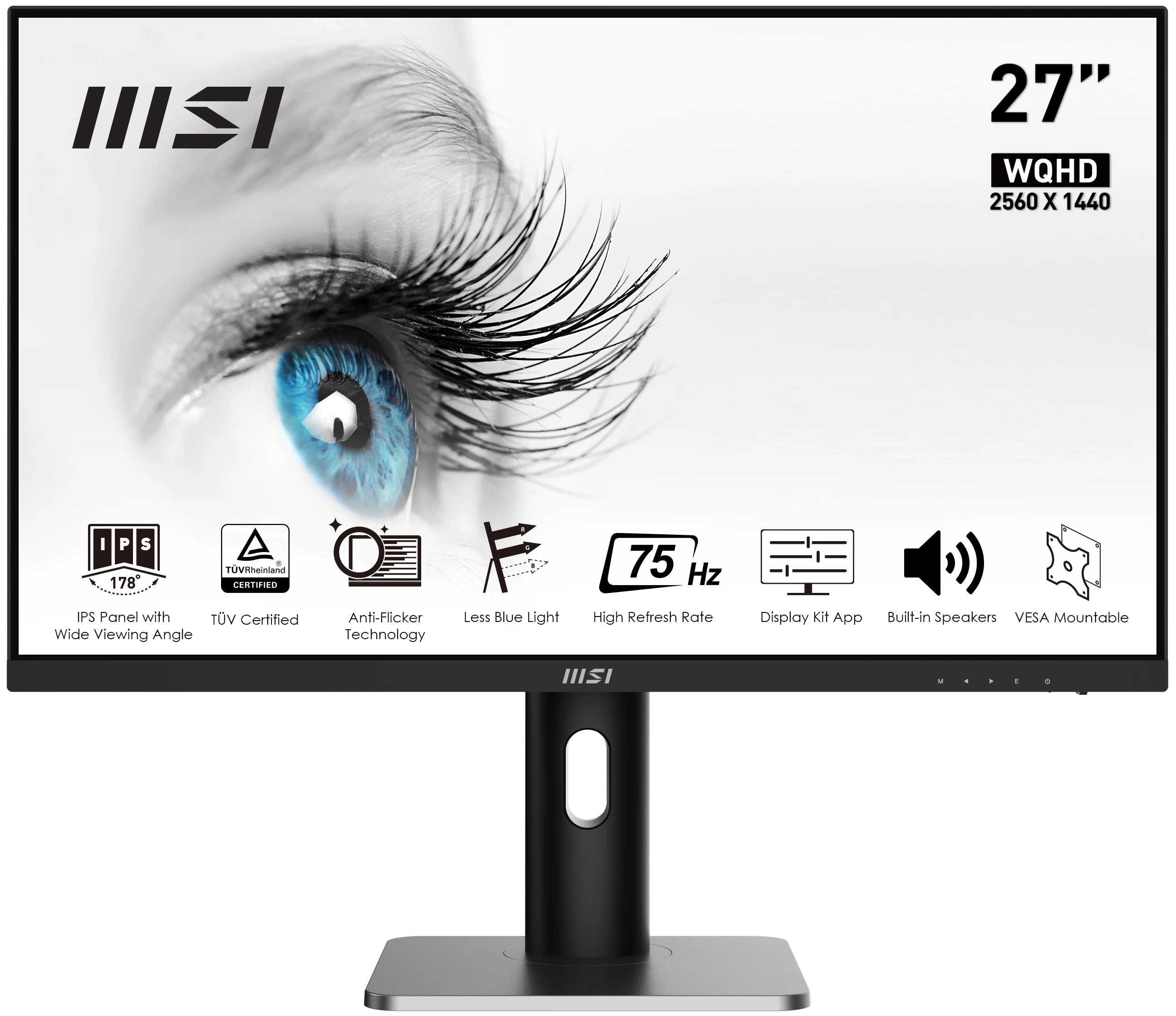 27 Msi Pro Mp273qp Ips Qhd 5ms 75hz Hdmi Dp