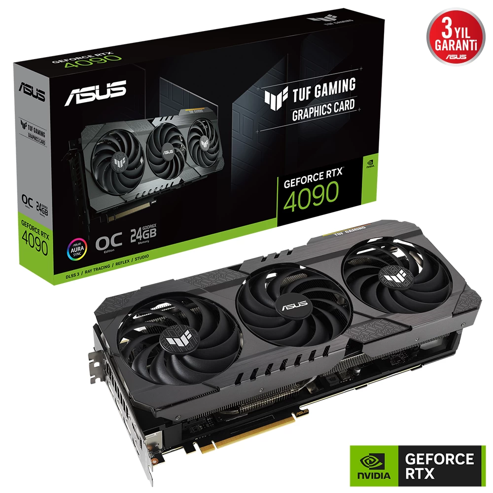 Asus Tuf-rtx4090-o24g-og-gaming 24gb Gddr6x 2595mhz Oc 2xhdmi 3xdp Rgb Dlss3 384bİt