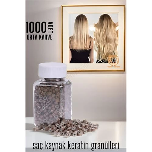 Modacar Nano Saç Kaynak Boncukları Orta Kahve 1000 Adet