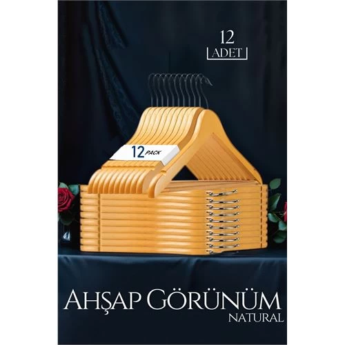Modacar Natural Ahşap Görünüm 12 Li Askı Seti Schönbuch Design