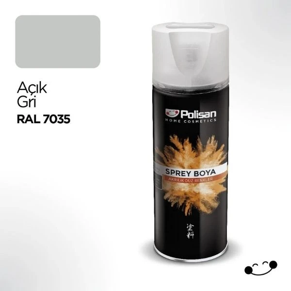 Polisan Akrilik Açık Gri Sprey Boya Ral 7035 400 Ml