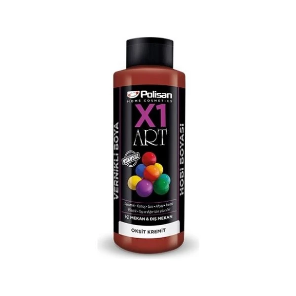 Polisan X1 Art Vernikli Hobi Boyası Oksit Kiremit 120 Ml