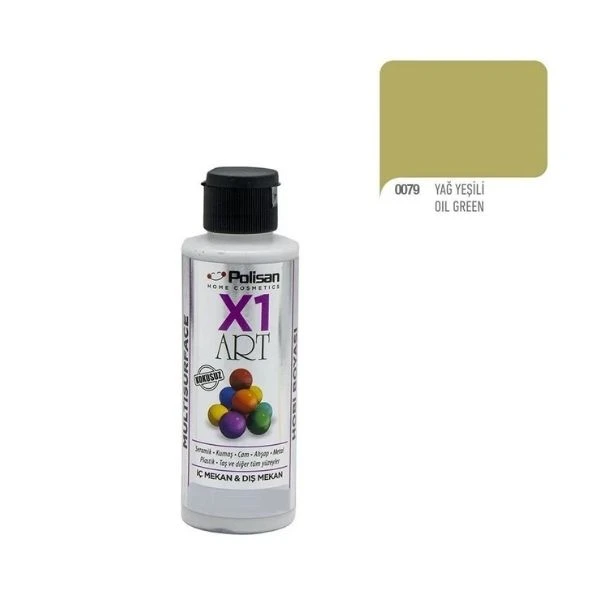 Polisan X1 Art Multisurface Hobi Boyası Yağ Yeşili 120 Ml