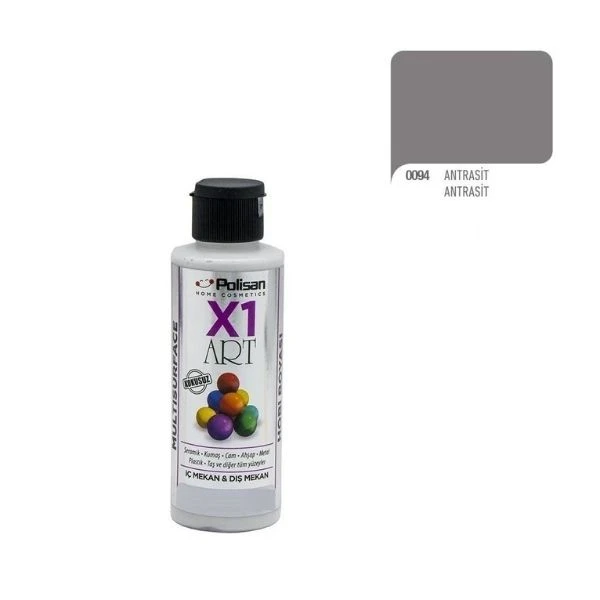 Polisan X1 Art Multisurface Hobi Boyası Antrasit 120 Ml