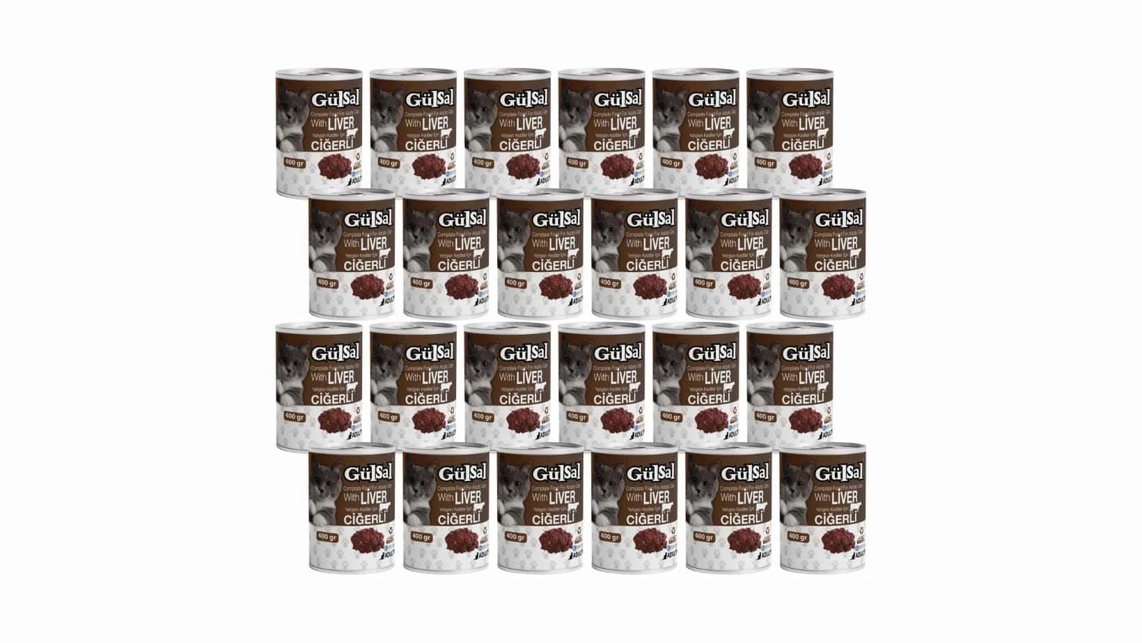 Gülsal Kedi Konserve Yaş Mama Ciğer 400 Gr X 24 Adet