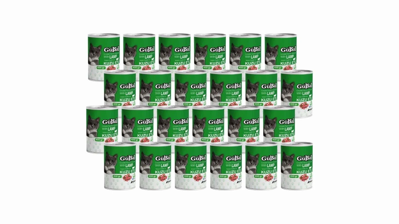 Gülsal Kedi Konserve Yaş Mama Kuzu Etli 400 Gr X 24 Adet