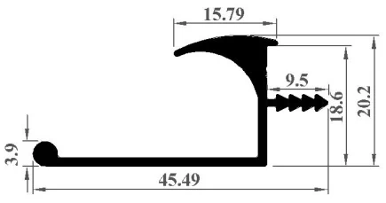 Md-1029 A Kapak Çekmece Eloksal Parlak Boy Kulp 3 Mt