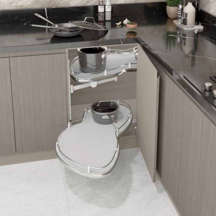 Starax S-3113-C Döner Tablali Körköşe Mekanizmasi Sol 850*490*600 Krom 50 Cm