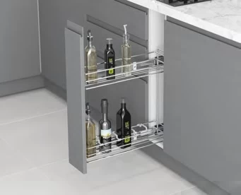 Starax S-2214-C Yandan Teleskopik Rayli Şişelik 205*470*470 Krom 25 Cm