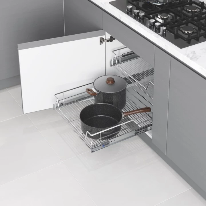 Starax S-2010-C Bağimsiz Teleskopik Rayli Çekmece 466*500*130 Krom 50 Cm