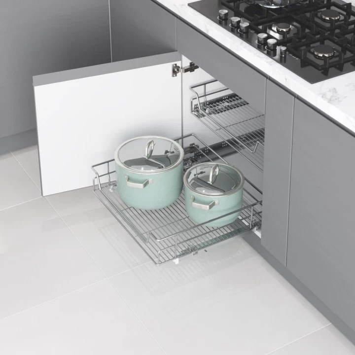 Starax S-2334-C Bağimsiz Çift Açilim Gizli Rayli Çekmece 50 Cm Krom