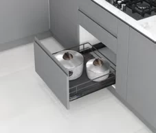 Starax S-2357-C Ahşap Tablali Kapağa Monte Frenli Teleskopik Rayli Çekmece 316*520*130 Krom 35 Cm