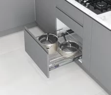 Starax S-2346-C Kapağa Monte Çift Açilim Gizli Rayli Çekmece 580*500*160 Krom 60 Cm
