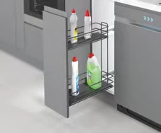 Starax S-2444-C Gizli Rayli Çift Açilim Deterjanlik  Sağ 203*475*495 Krom 22 Cm