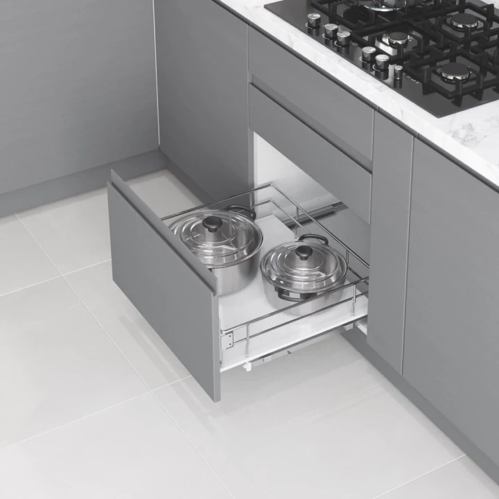 Starax S-2621-C Ahşap Tablali Çift Açilim Kapağa Monte Gizli Rayli Çekmece 35 Modül