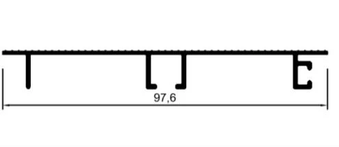 Md-1013 Alüminyum Baza 10 Cm Eloksal Çizgili 3 Mt