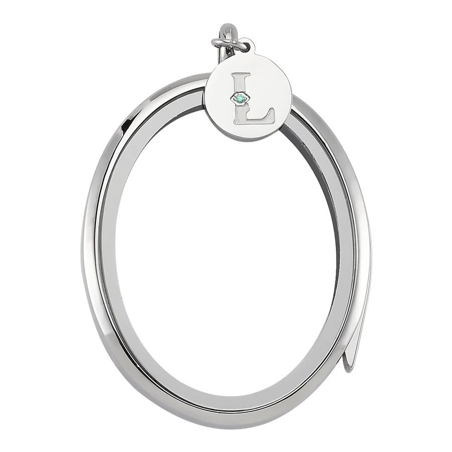 Swarovski Zirconia Logo Tag - Luzyo - 40 Mm - Oval - Silver