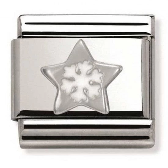 330204/01 Classic Silvershine Christmas Star And Snowflake Charm
