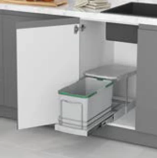 STARAX S-2573-G TELEKOPİK RAYLI PLASTİK GÖVDE ÇÖP KOVASI 16 LT