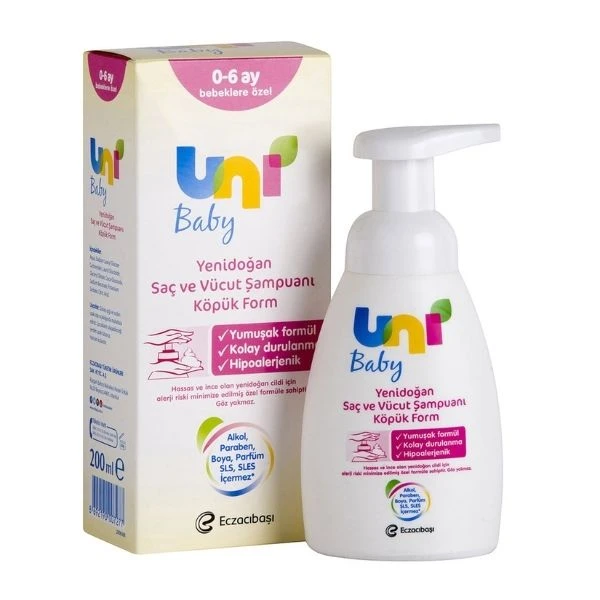 Uni Baby Yenidoğan Köpük Şampuan 200 Ml