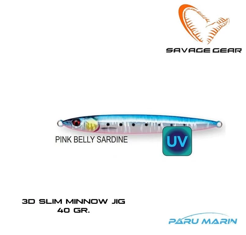 Savage Gear 3d Slim Jig Minnow 40gr. Suni Yem Pink Belly Sardine