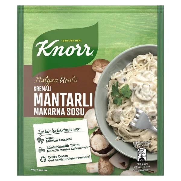 Knorr Makarna Sosu İtalyan Usulü Kremalı Mantarlı 52 Gram
